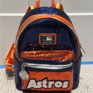 Loungefly Astros Sequin Backpack - Blue and Orange
